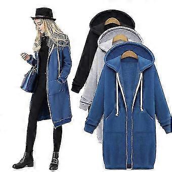 Women Casual Zip Up Fleece Hoodies Tunic Sweatshirt Long Jacket Yw 2025