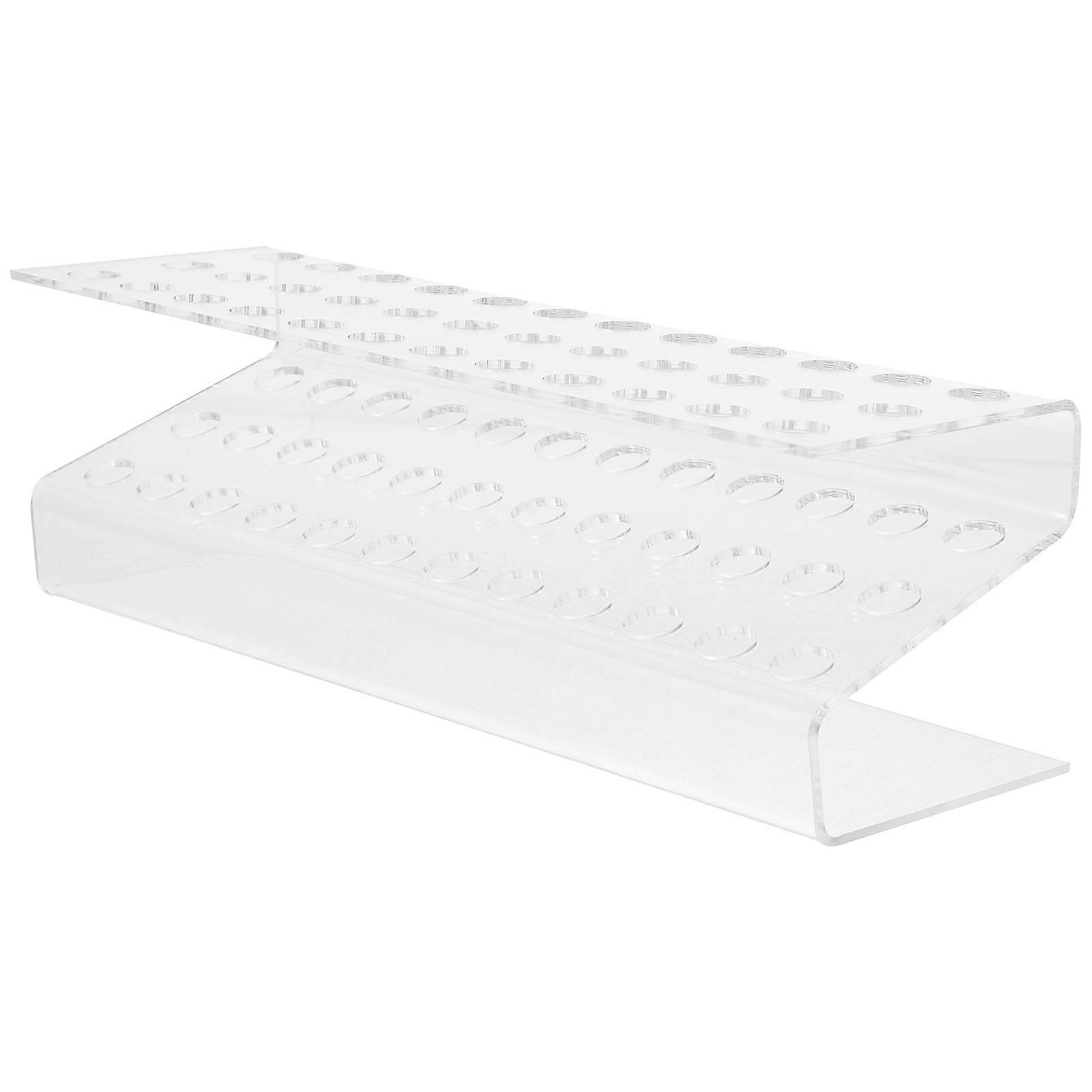 Transparent Design Acrylic Pen Stand 5Pcs For Workbench Organization 24X8.5X8CM Rectangular Shape Storage