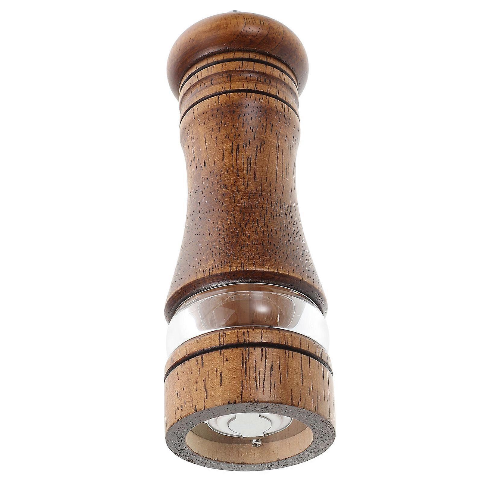 Manual Pepper Grinding Tool Seasoning Bottle for Kitchen Use Rustic Style Coffee Color 1Pack