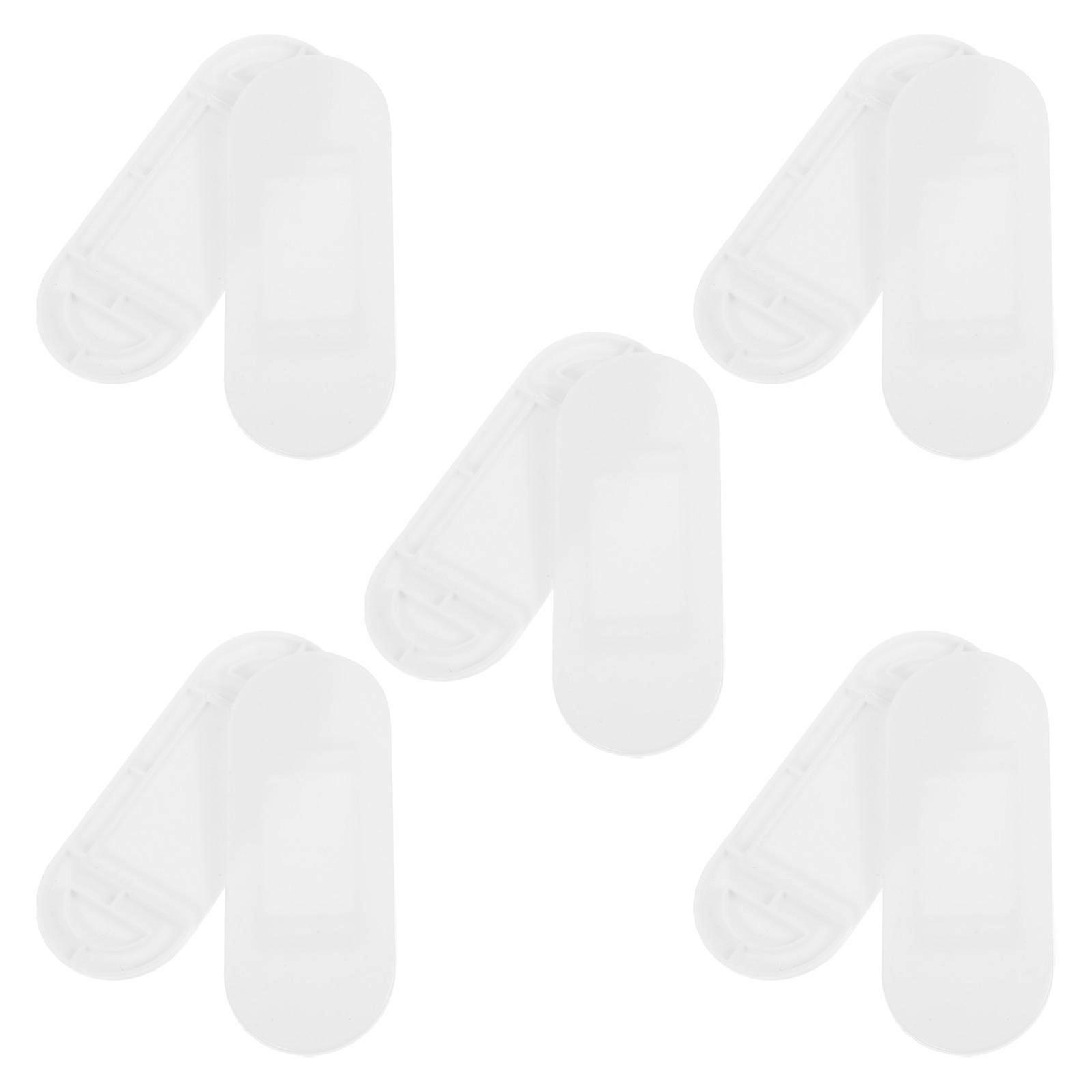 Adhesive Power Strip Holder for Cable Management 10Pcs White Plastic Set