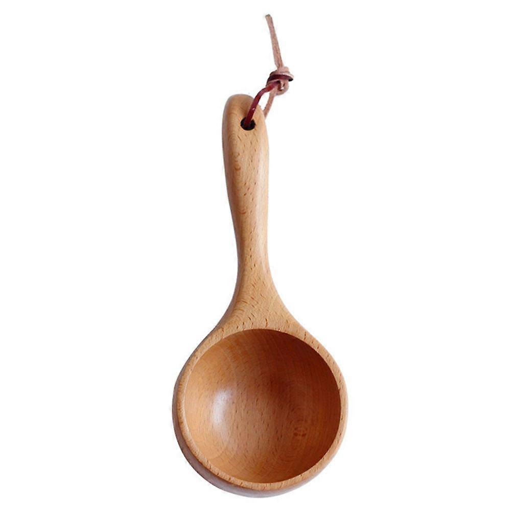 Wood Rice Paddle Creative Japanese Style Water Scoop Multi-function Household Use Brown 1Pc