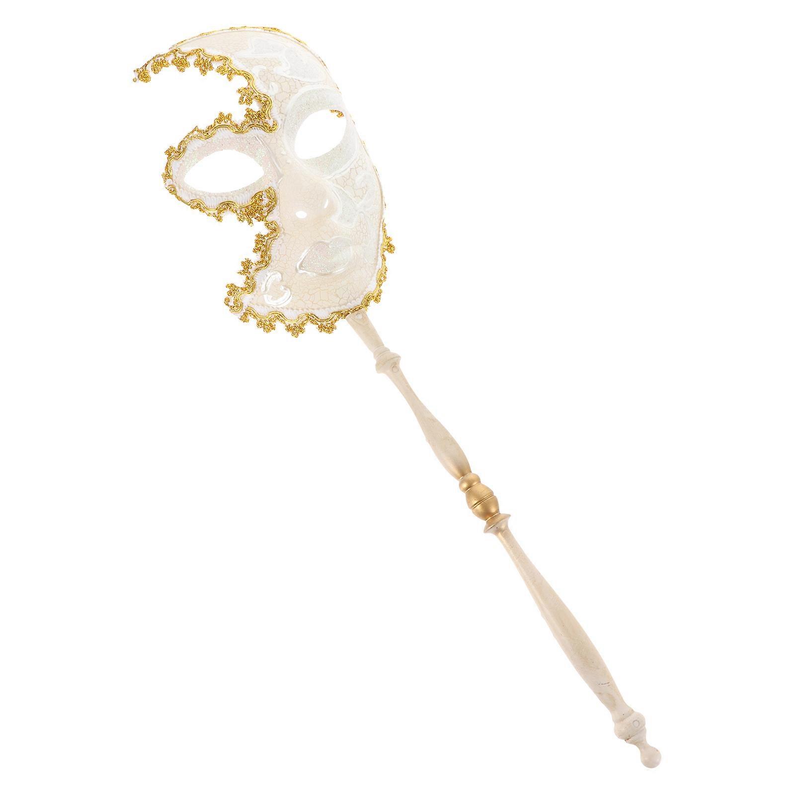 Party Decor Masquerade Mask with Stick for Costume Accessory