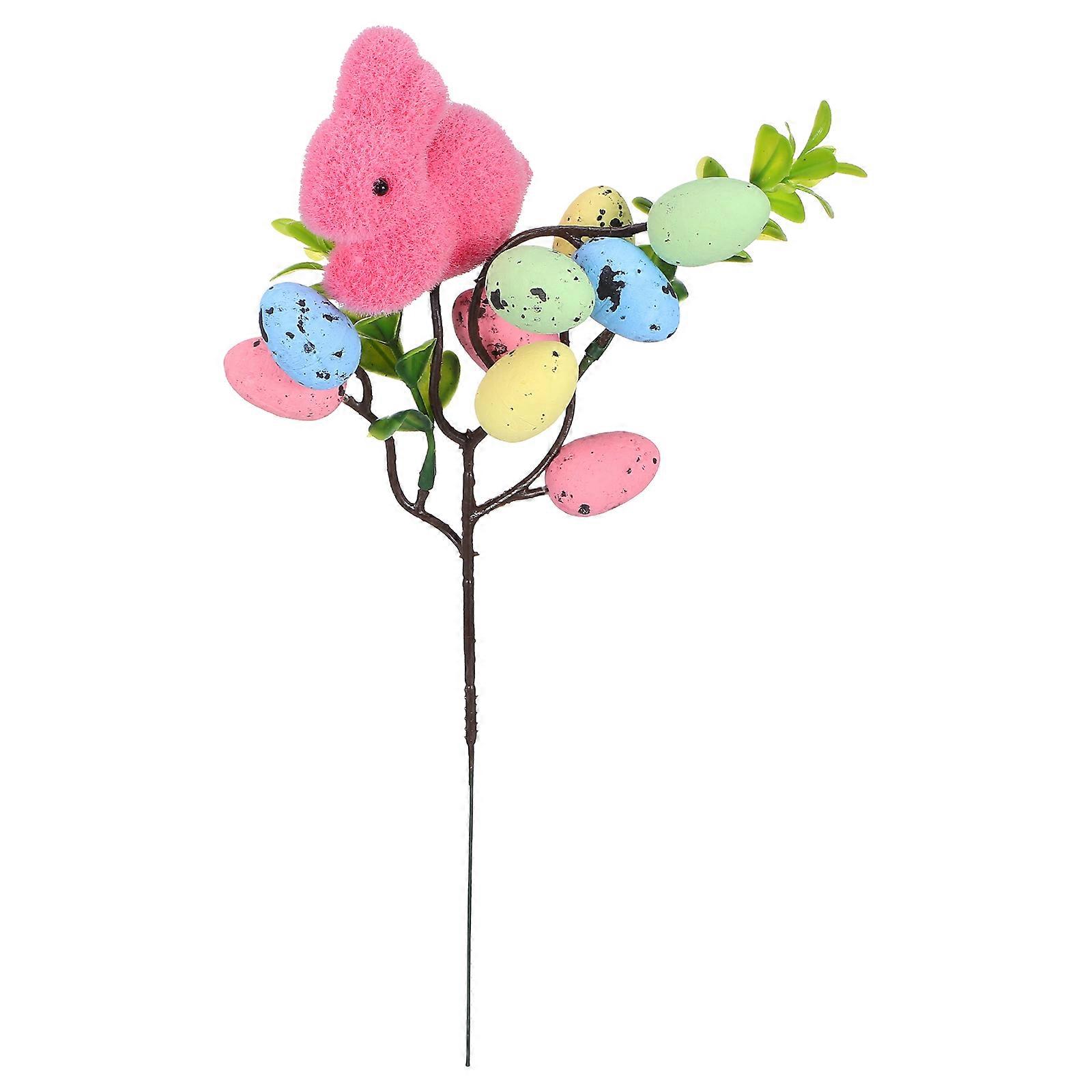 Colorful Foam Easter Egg Branch Artificial Picks for 4Pcs Table