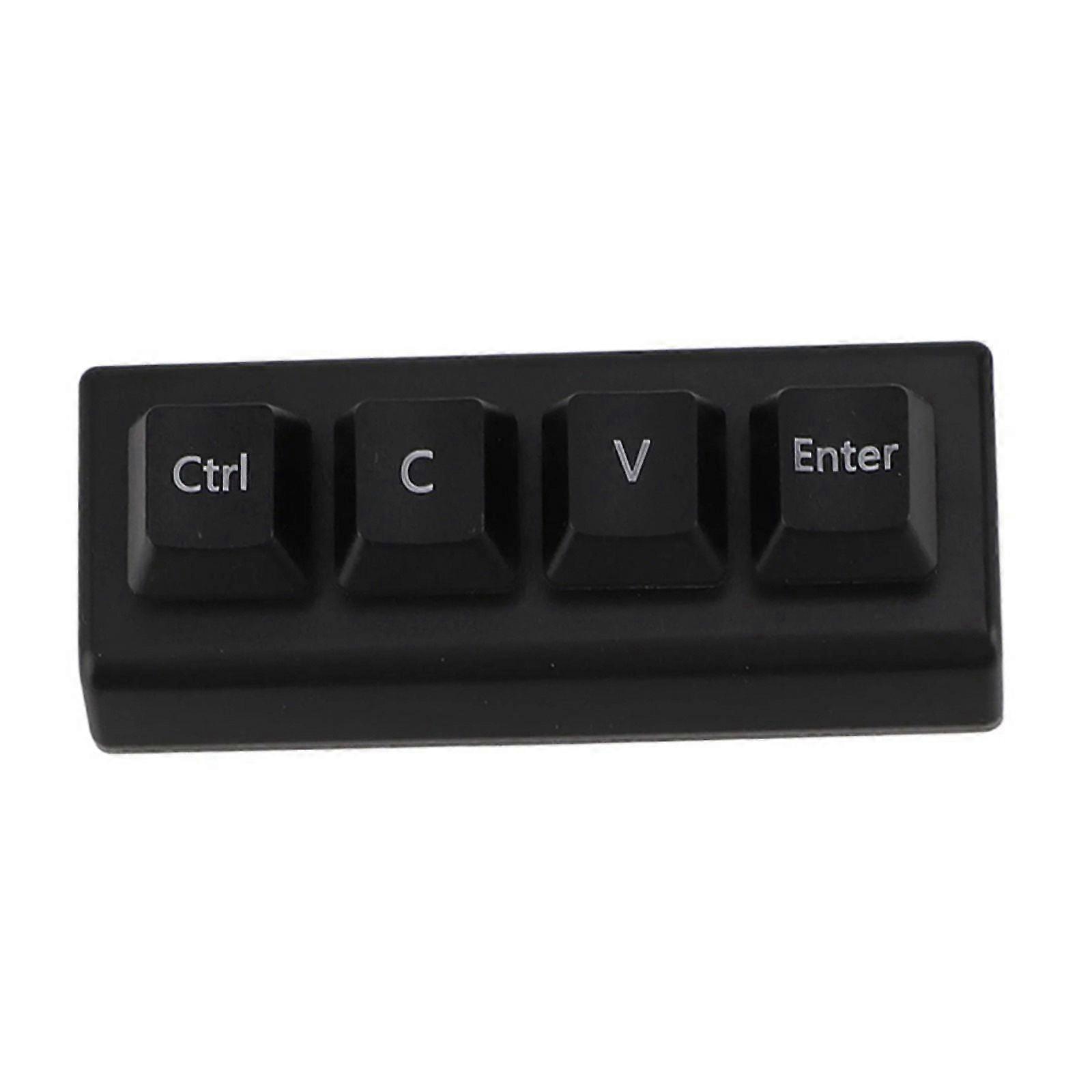 4 Keys Programmable Keypad Red Switch Ctrl C V Enter Mini Mechanical Keyboard Support NKRO for Gaming Office Black A