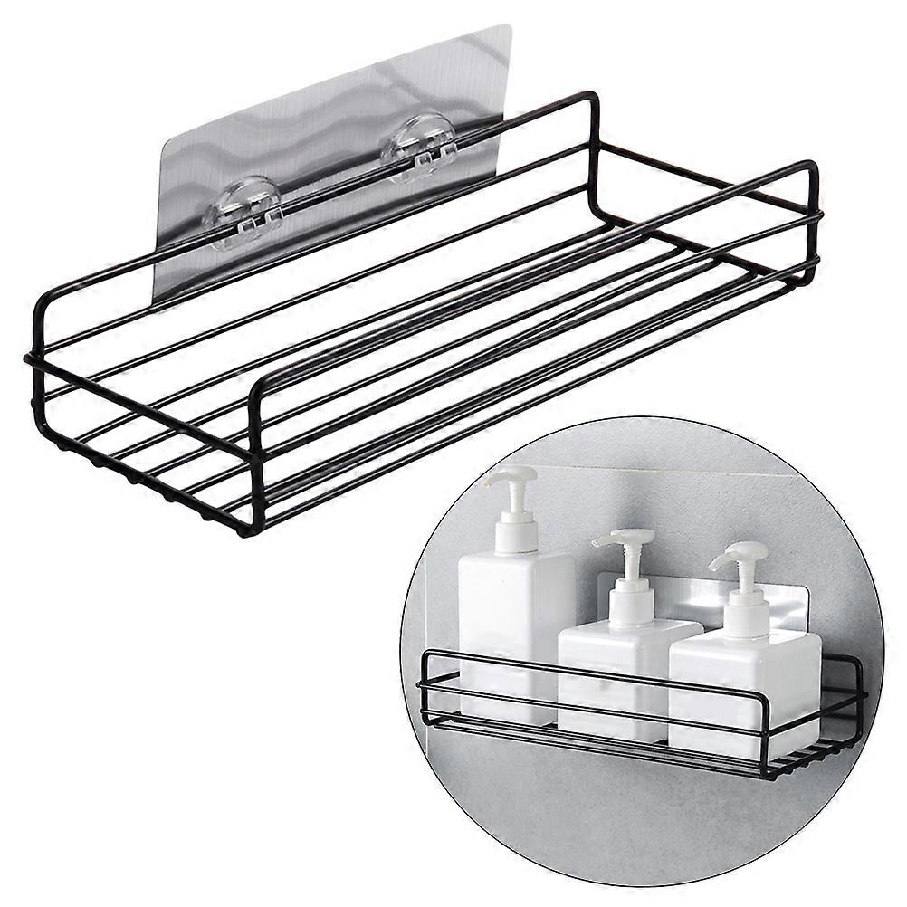 Bathroom Storage Shelf Wall Mount for Storage Wrought Iron Rack Black