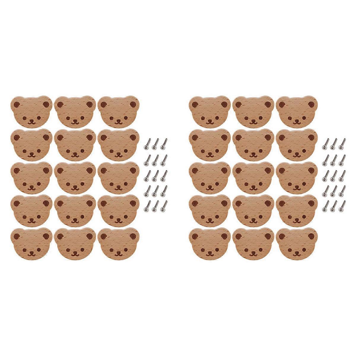 15Pcs Furniture Knobs,Wooden Drawer Knobs