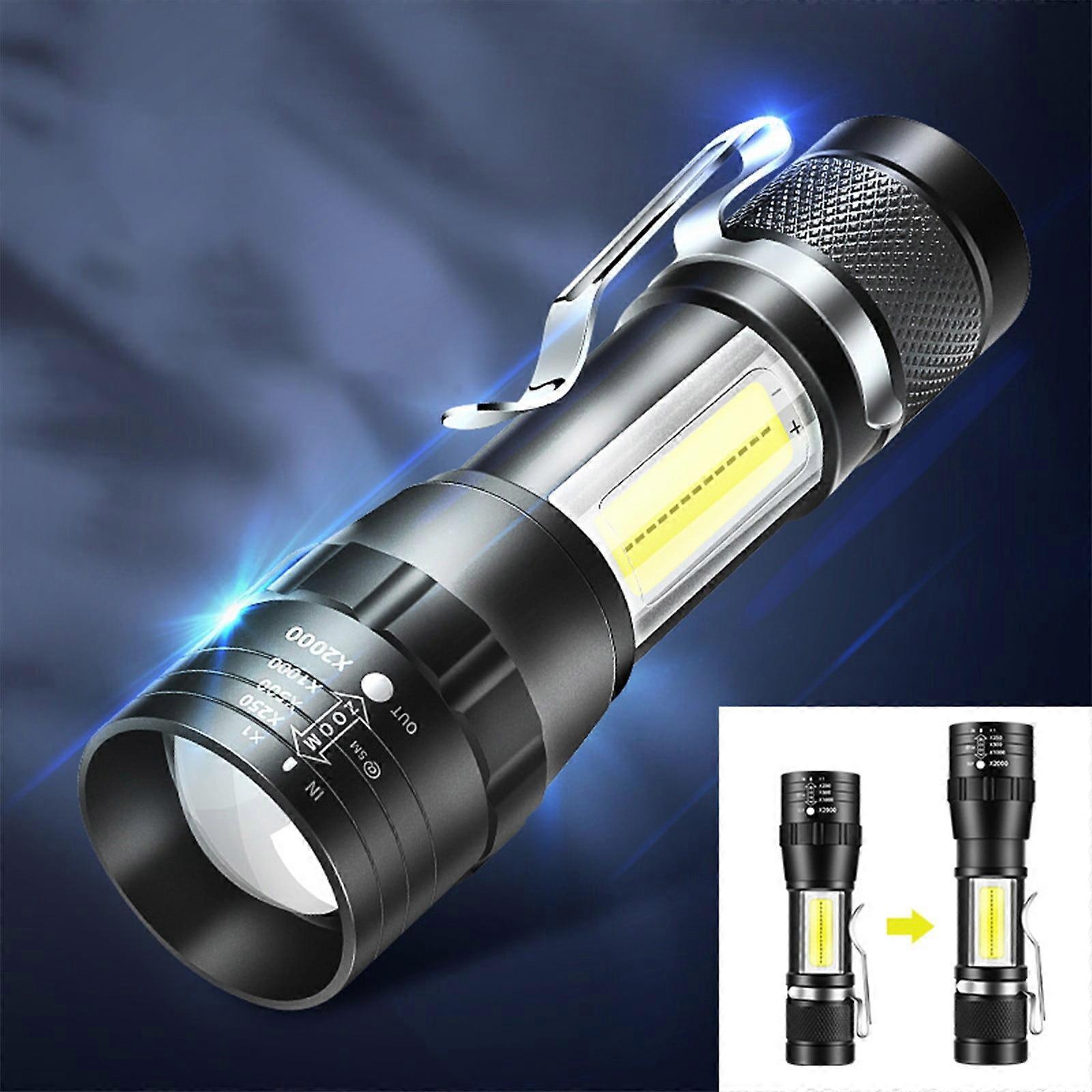 USB Rechargeable Mini Small LED Flashlights, Camping Lantern Combo Flashlight, Bright High Lumens EDC Flash Light, Christmas Gifts for Men