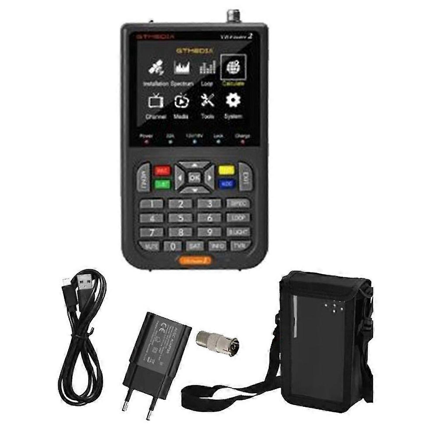 GTMEDIA V8 Finder2 Satellite Signal Finder FTA DVB-S/S2/S2X LCD Screen Receiver Satellite Finder Meter EU Plug