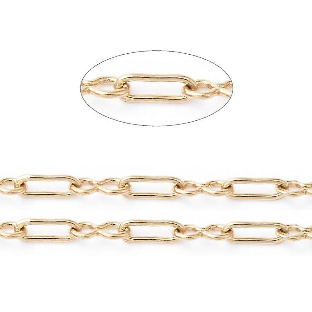 1m 3.28ft IP Gold Stainless Steel Link Chain DIY Paperclip Chain 1.8x5x0.5mm, compatible with 8 Sharped Link: 2.1x4.6x0.5mm