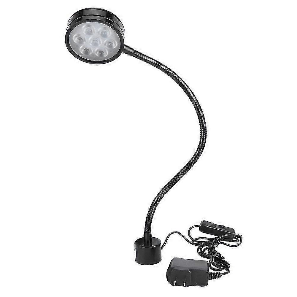 7W LED Work Desk Light Flexible Gooseneck Lamp with Round Magnetic Base -