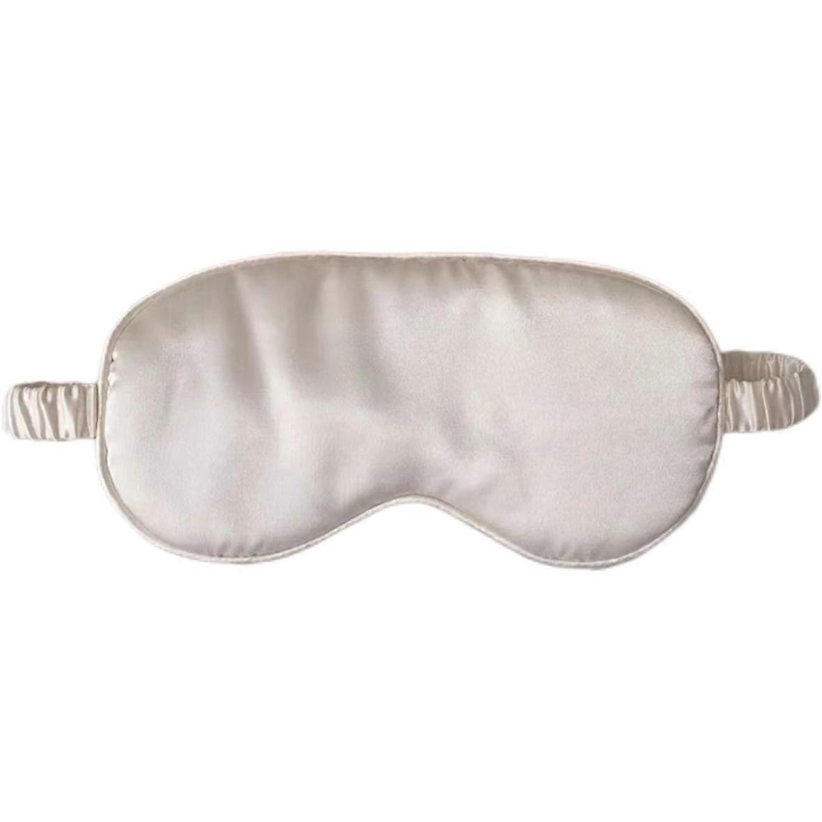 1 confezione di maschera per dormire, maschera per gli occhi in seta con cinturino elastico, benda, maschera per dormire in morbida seta per ragazze, donne, uomini (bianco) bianco