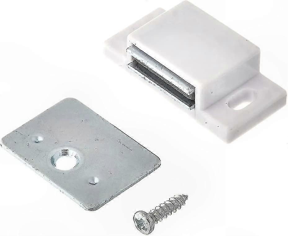 Single Magnetic Catch 15lb White/Zinc Retail Pack (10)