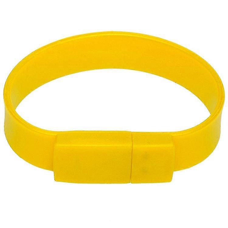 8GB Silicon Bracelets USB 2.0 Flash Disk (Yellow)