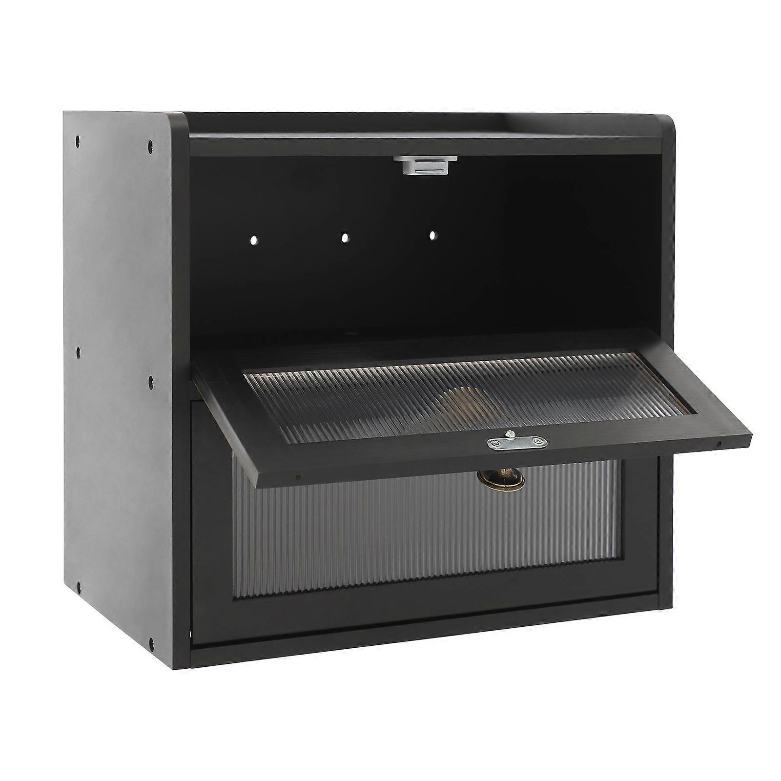 2-layer Natural Pine Bread Box Airtight Kitchen Cabinet Bread Storage Container