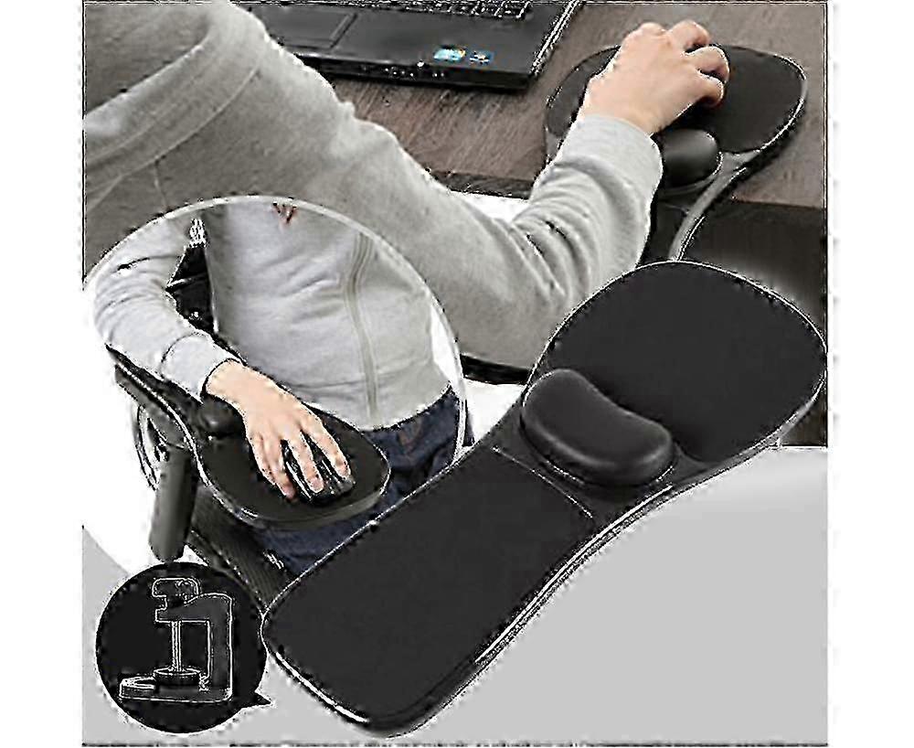 Computer Elbow Arm Rest Support Chair Desk Armrest Home Office Wrist Mouse Pad - Black