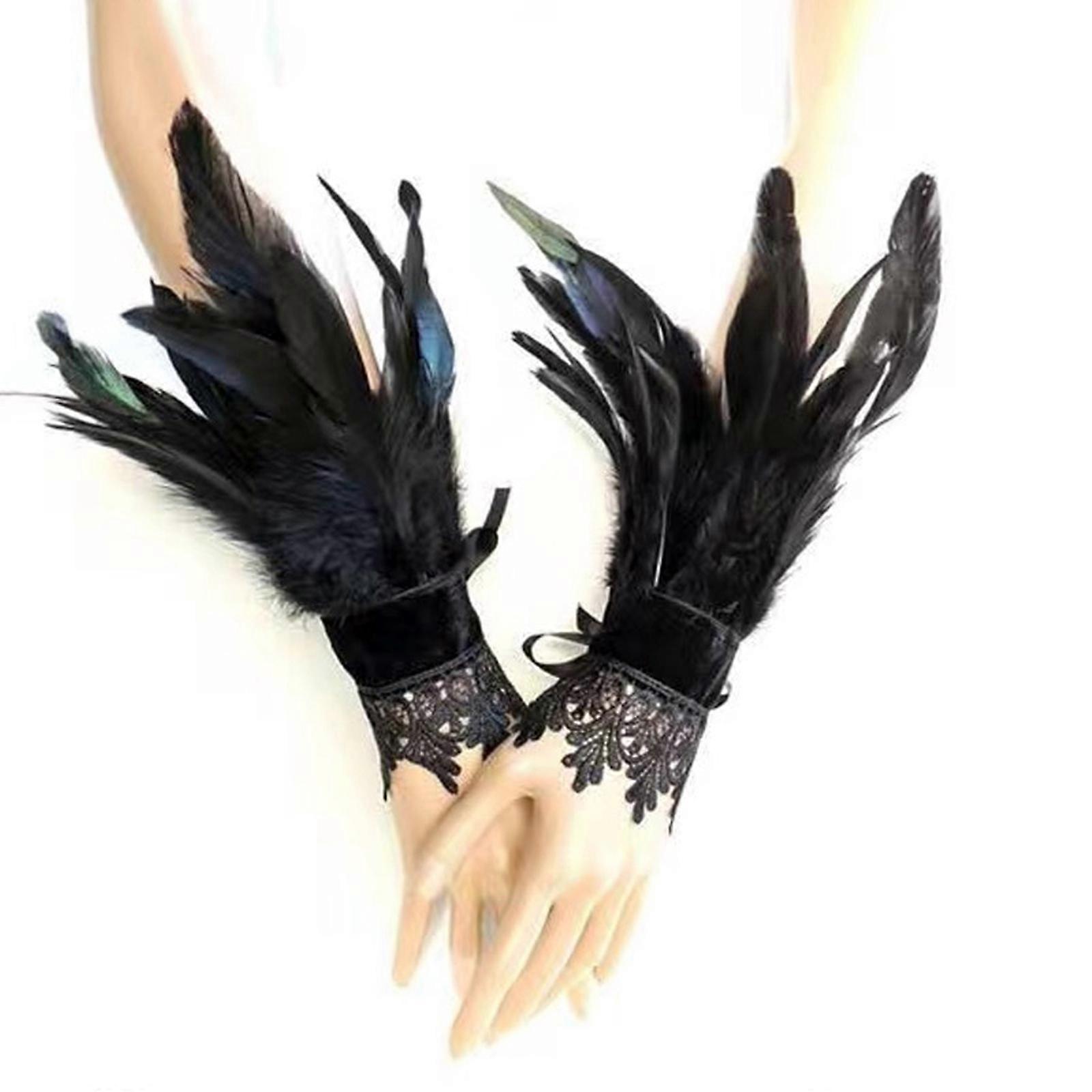 Dark Down Cuffs For Halloween Costumes Dark Flexible Arm Ensembles Party Addition Recyclable Environmental Friendly Substance  Black