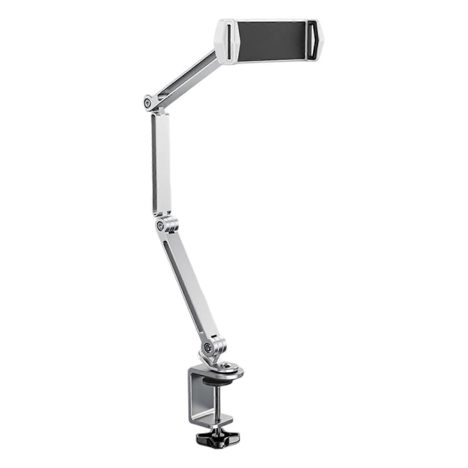 Tablet Stand Holder for Tablet Adjustable 360 Rotating Degree Tablet Stand Desk Clamp Mounting for Tablet Cellphone  Silver