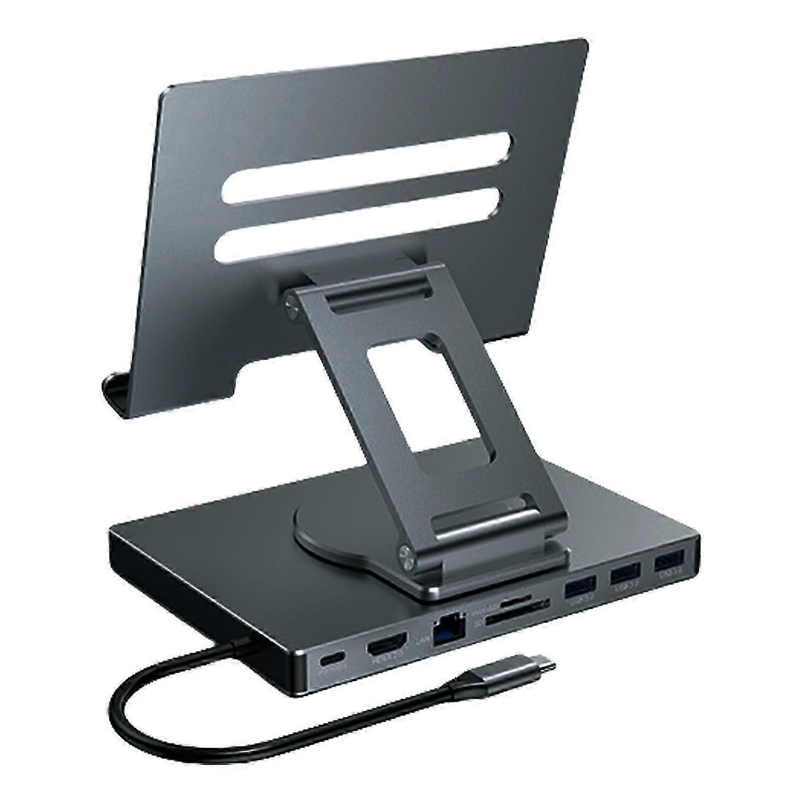 Aluminum Type C Hub 8 in 1/9 in 1 Connection Port Fast Data Transfer Multifunctional Docking Station Laptop Stand hk