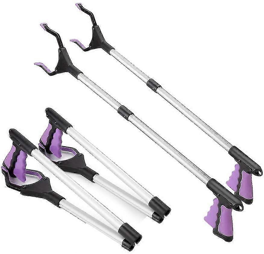 2 Pack-litter Picker Grabber Reacher Tool, 81cm / 32 Foldable Claw Grabber, Pick Up Stick Grabber, Reacher Grabber Pickup Tool, Trash Picker Upper Grabb
