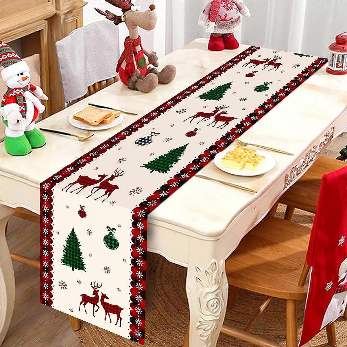 Christmas atmosphere table runner living room elk tree party table decoration table runner desktop decoration