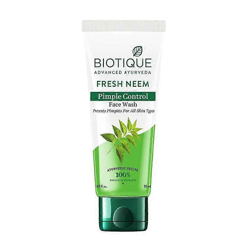 Acne Cleanser with Neem (50 ml), Fresh Neem Pimple Control Face Wash, Biotique