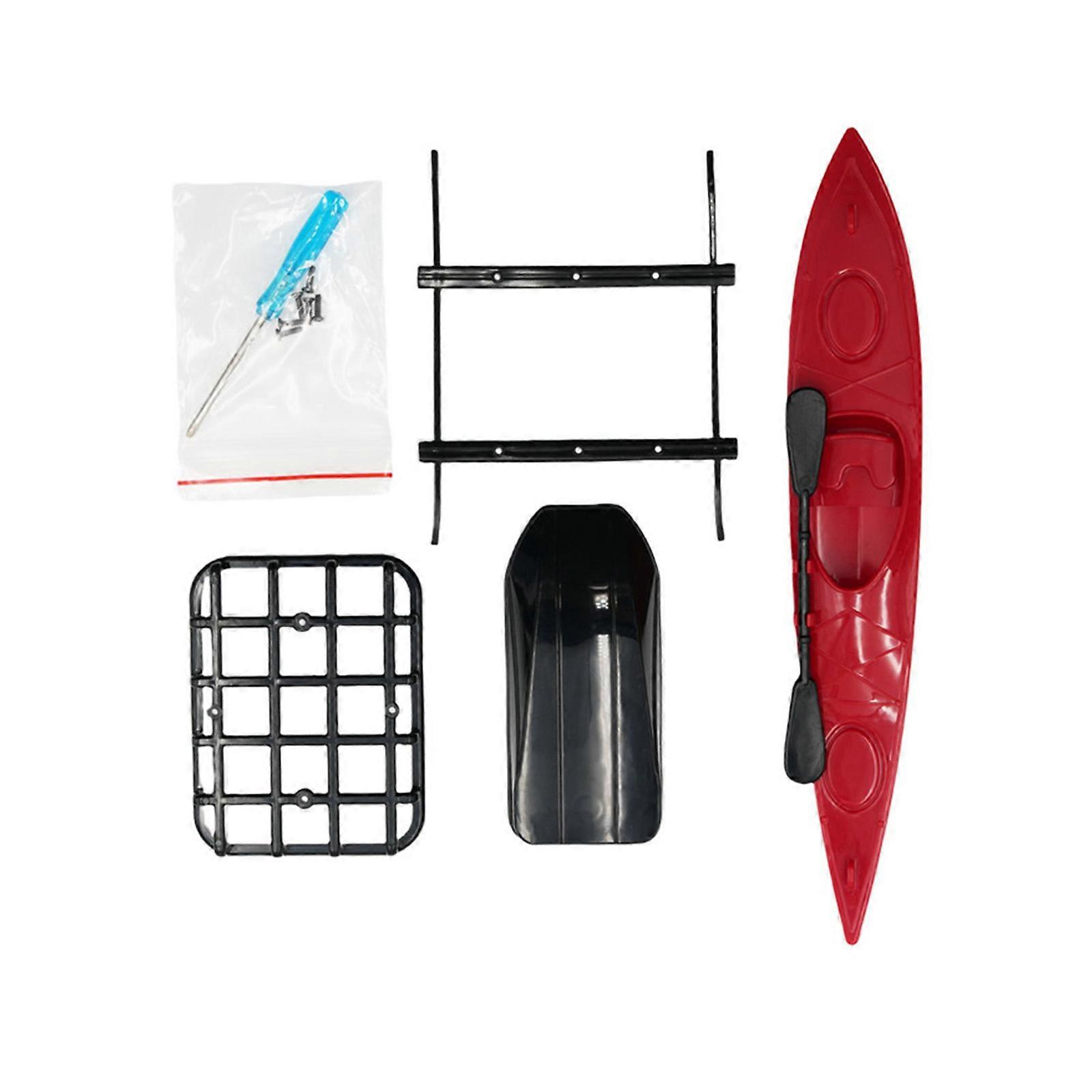 Remote Control Car Decoration Part with Roof Carriers Roof Box Kayak Set Easy Assembly For D52MINI Model Car Modification Multicolor