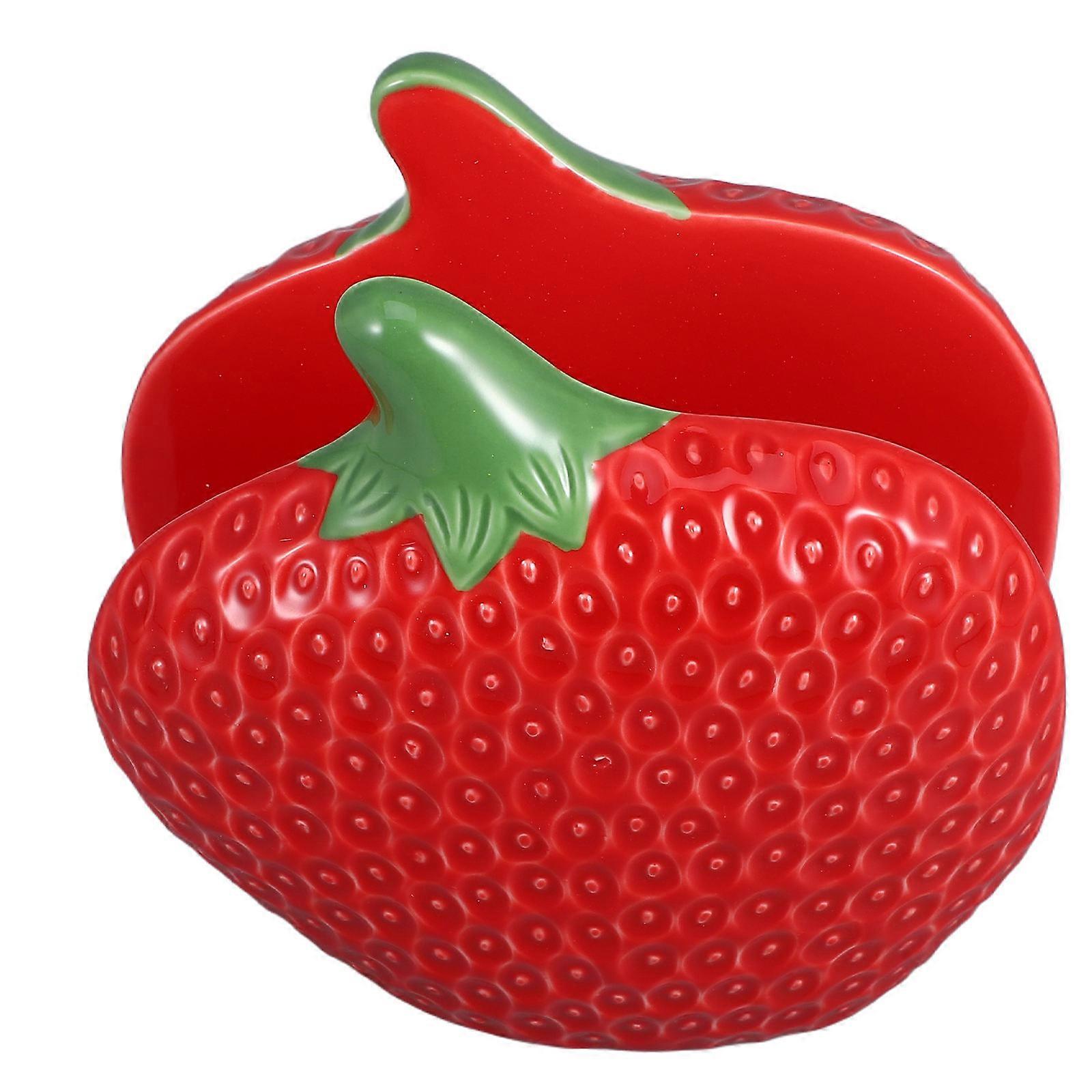 Red Ceramic Napkin Holder for Home Decor with Strawberry Shape