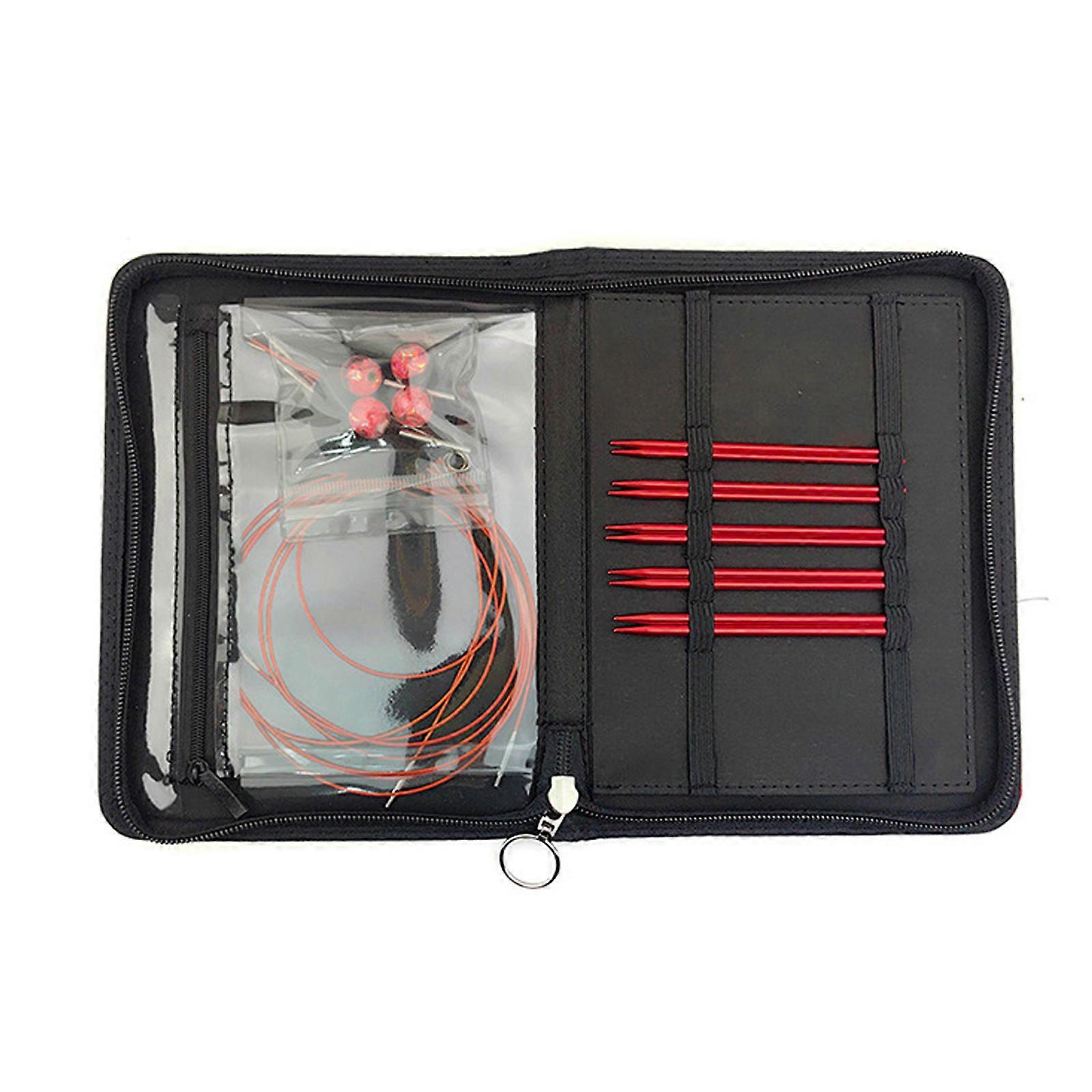 3.0mm-10.0mm Crochet Hook Set Interchangeable Circular Knitting Needle Set with Case and Accessories for Quilting Multicolor