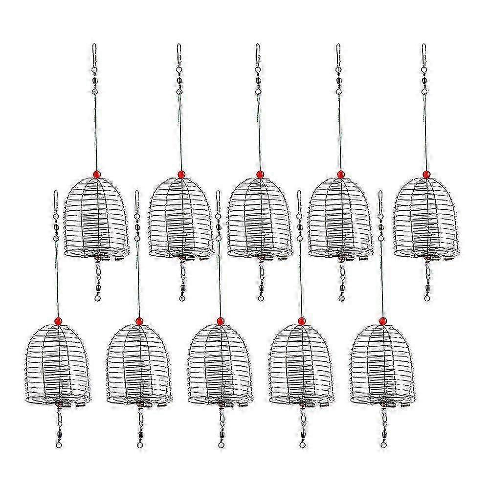 10 stk Karpe Feeder Agn Feeder Rustfrit Stål Lokke Fiskebur Fiskegrej
