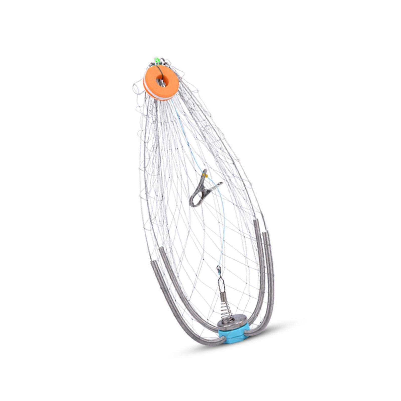 Large Shrink Crabs Cage Underwater Fishing Net Automatic Open Closing Wire Fish Crabs Trap Net Fishing Equipment  Side length 60cm