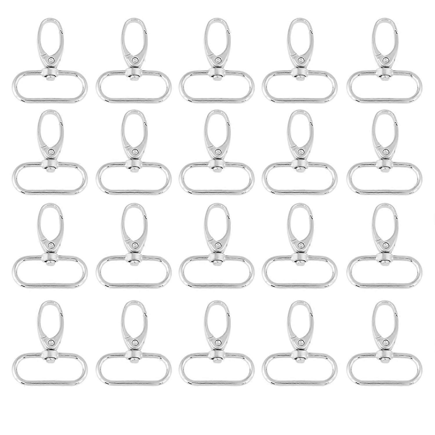 20Pcs Zinc Alloy Bag Clasps Swivel Trigger Clips Keychain Key Ring Hooks (32mm)
