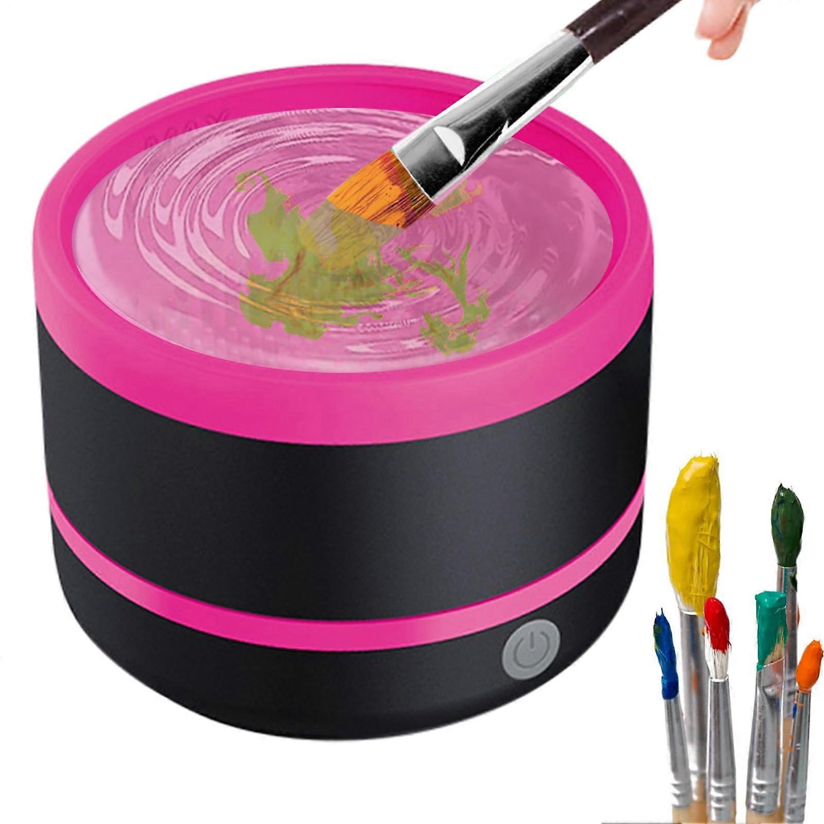 Makeup Brush Cleaner Machine Automatic Electric Spinner Washer for Foundation Eyeshadow Blush Rose Red
