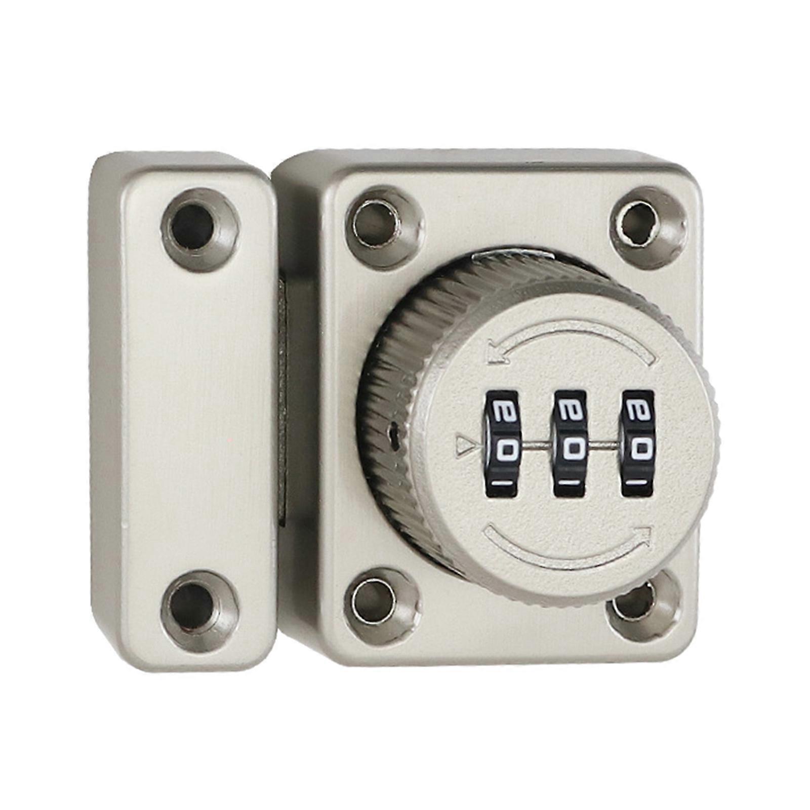 Mechanical Password Lock Rotary Latches 3Digit Combination Drawer Lock Zinc Alloy Cupboard Cabinet Door Keyless Lock  Silver