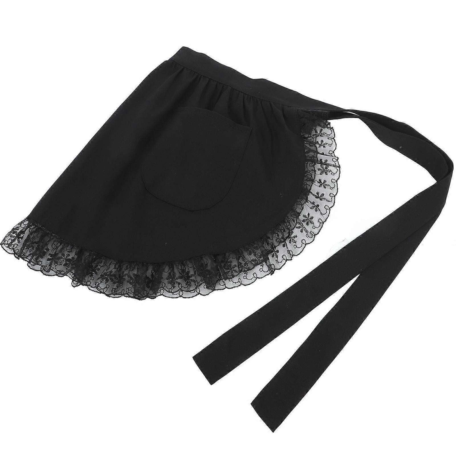 retro kuchyňská zástěra krajkový design zástěra do pasu zástěra s kapsami pro cosplay kuchyně vaření