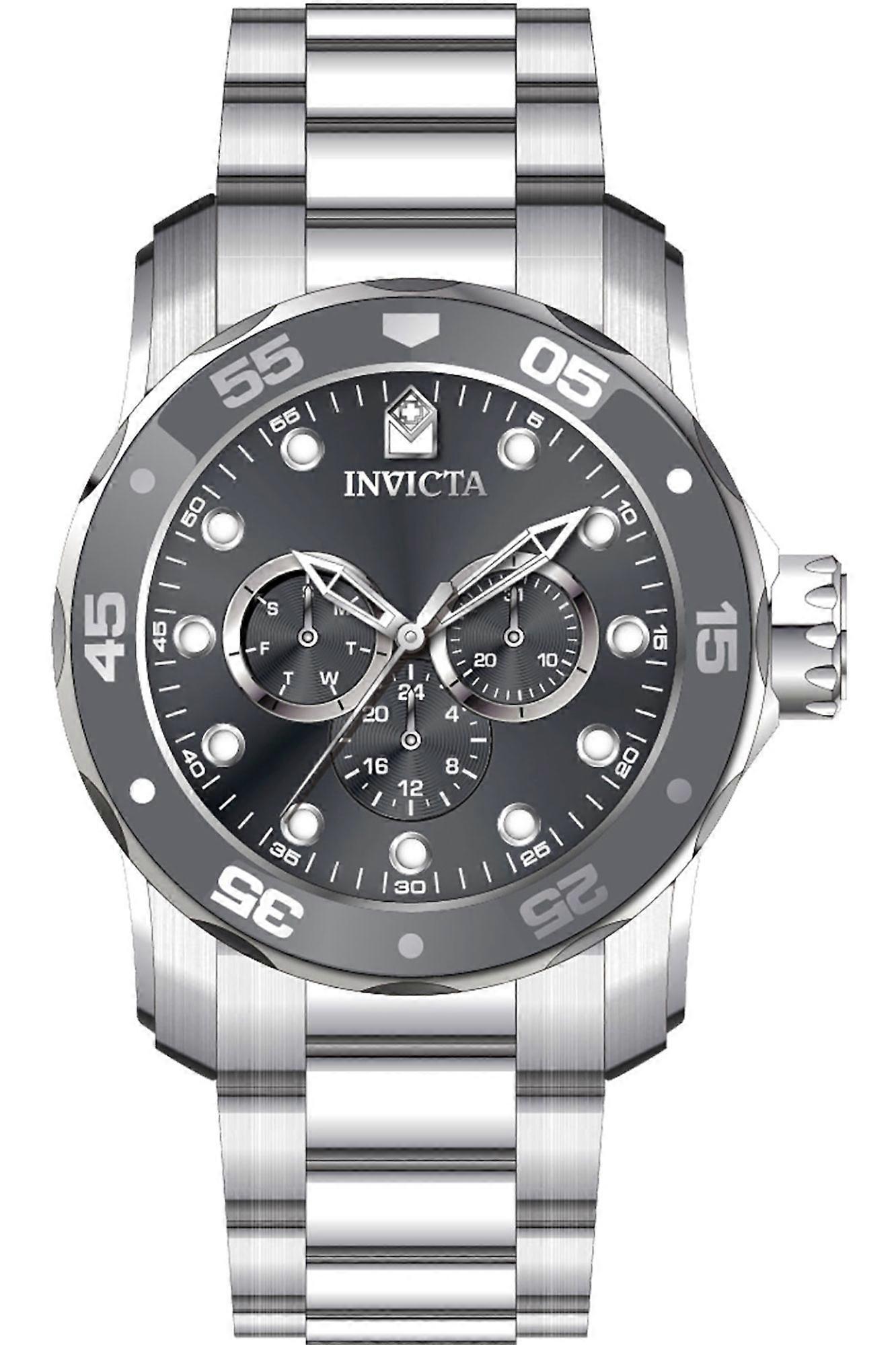 Montre de plongée Invicta Quartz Pro 45723 - Acier inoxydable analogique à quartz pour homme Gris