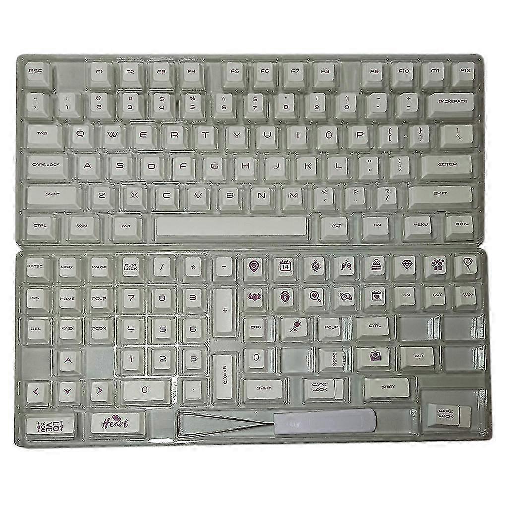 134 Keys/set PBT Dye Sublimation for Key Caps Cherry Profile Violet on Cream Theme for Mechanical Keyboard GH60, GK61, G