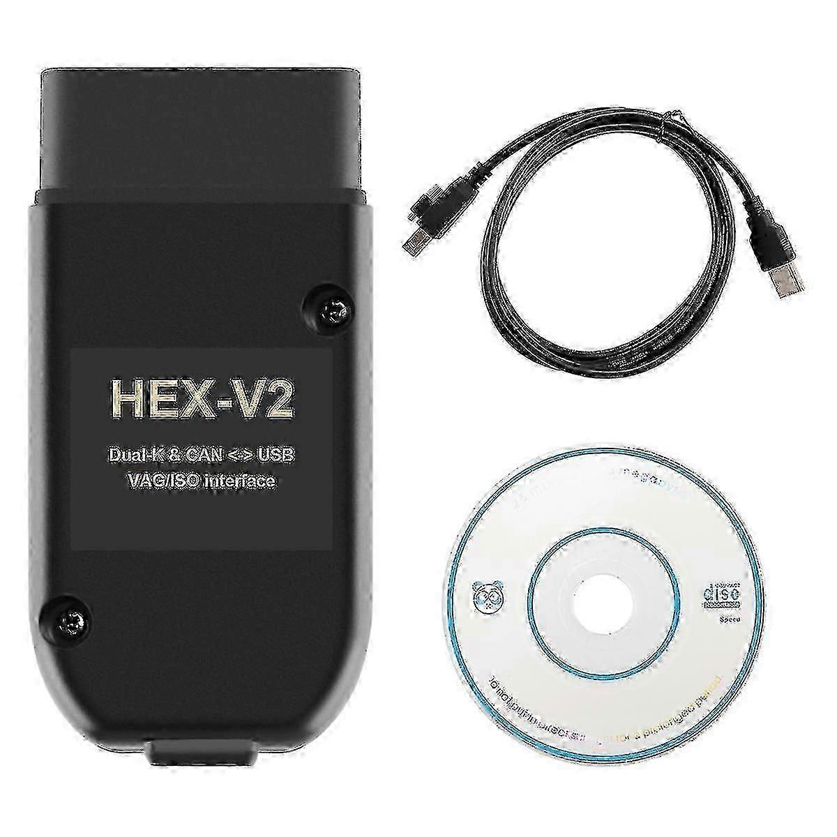 For VAG COM 22.3 OBD2 Scanner HEX V2 USB For Golf A6 Skoda Seat Unlimited VINs ATMEGA162+16V8+FT232RQRUYUU 2025