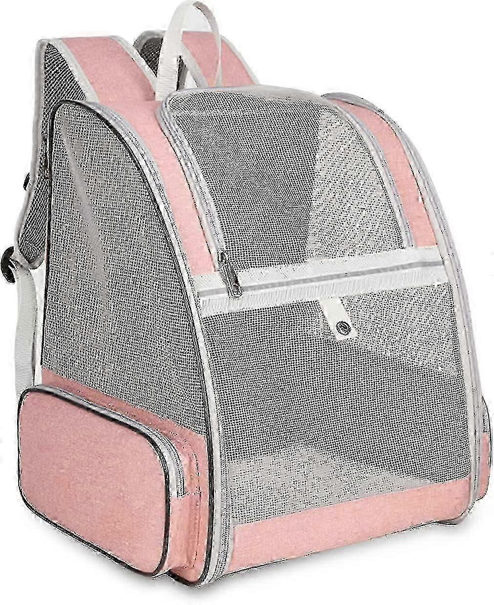 Carrier Bag For Dogs And Cats, Mesh Backpack For Pets Breathable Foldable With Metal Structure, Dog Carrier Bag With Removable Plush Mattress Up To 7.