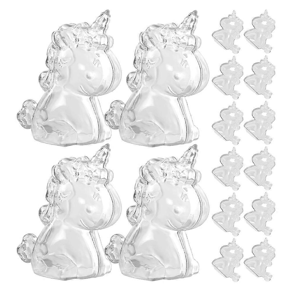 24Pcs Transparent Unicorn Storage Box for Storage with Material