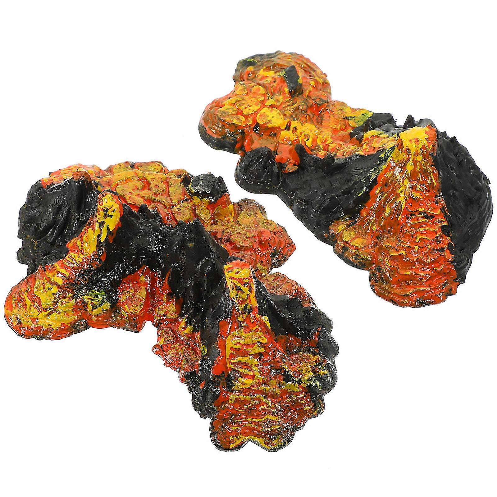 2pcs Simulation Volcano Models Volcano Ornaments Sandbox Toys Artificial Landscape Decorations