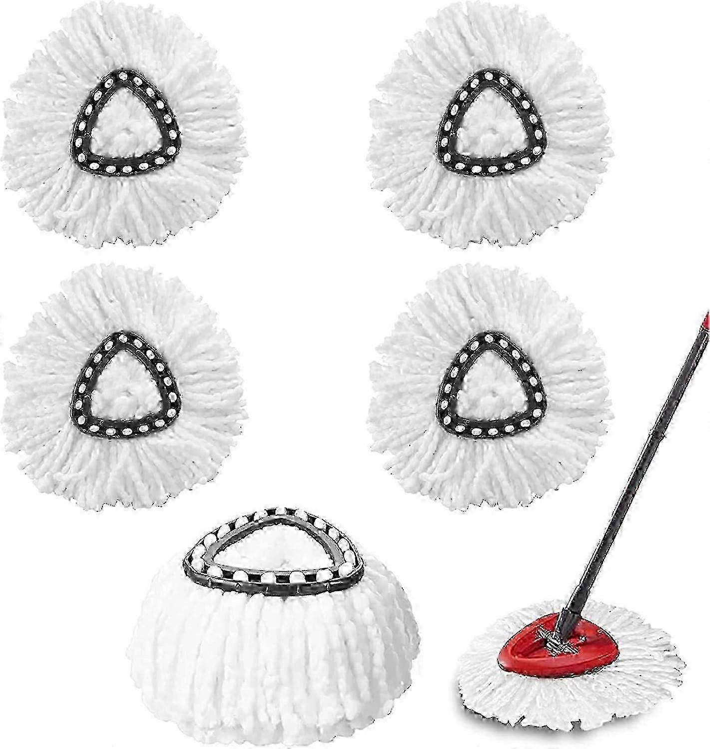 5 Pack Mop Replacement Heads ,for vileda Triangle Swivel Mops , Microfiber Swivel Mop Refill,Deep Clean,Machine Washable 25-26