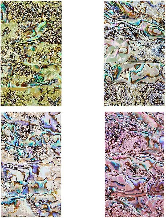 4 Sheets 4 Colors Abalone Shell Pattern Nail Art Stickers Glitter Paua Shell Nail Tips Decals Manicure Decorations 7x4cm