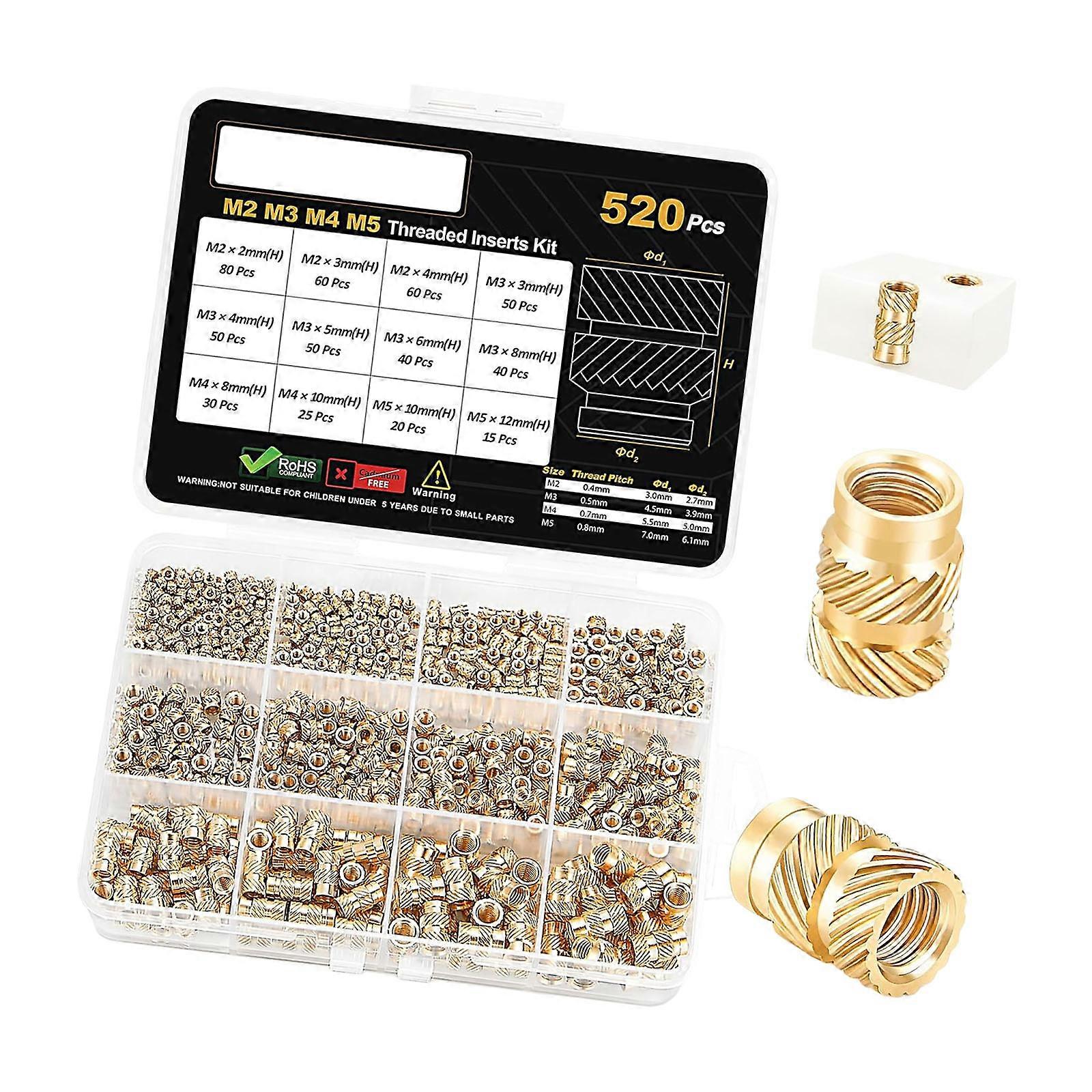 Metal Insert Nut Secure Hold in Plastic Components Vibration Resistant for Reliable Performances in Various Assembly Tasks Multicolor