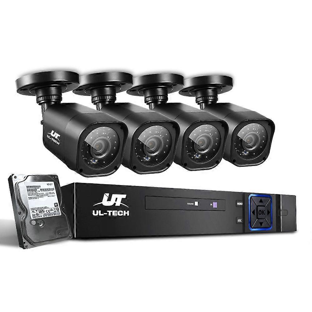 Ul Tech Cctv Security System 4Ch Dvr 4 Cameras 2Tb Hard Drive Security Cameras