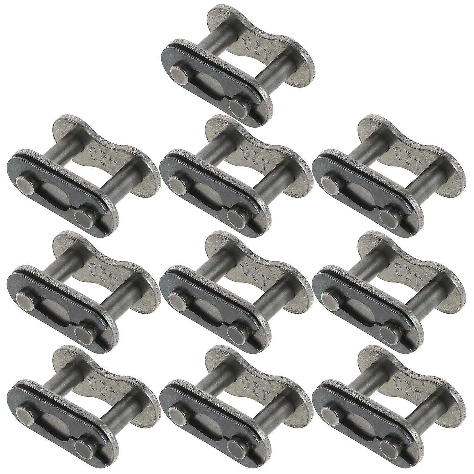 Silver Metal Motorcycle Chain Connector for Connection Use 10Pcs Heavy-Duty Links