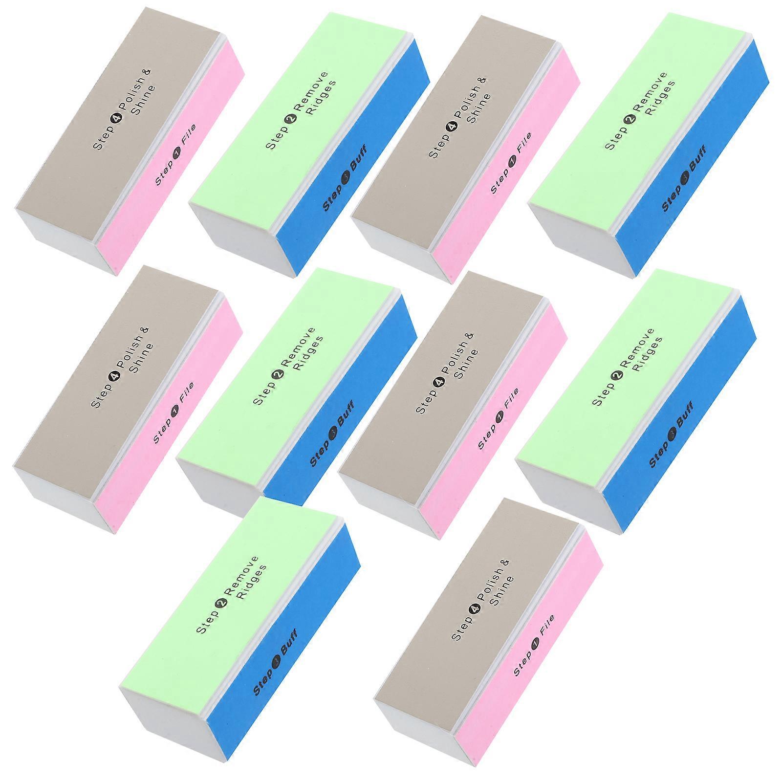 Nail Buffer Blocks Four Sided Polishing Design for Home 10Pcs Set