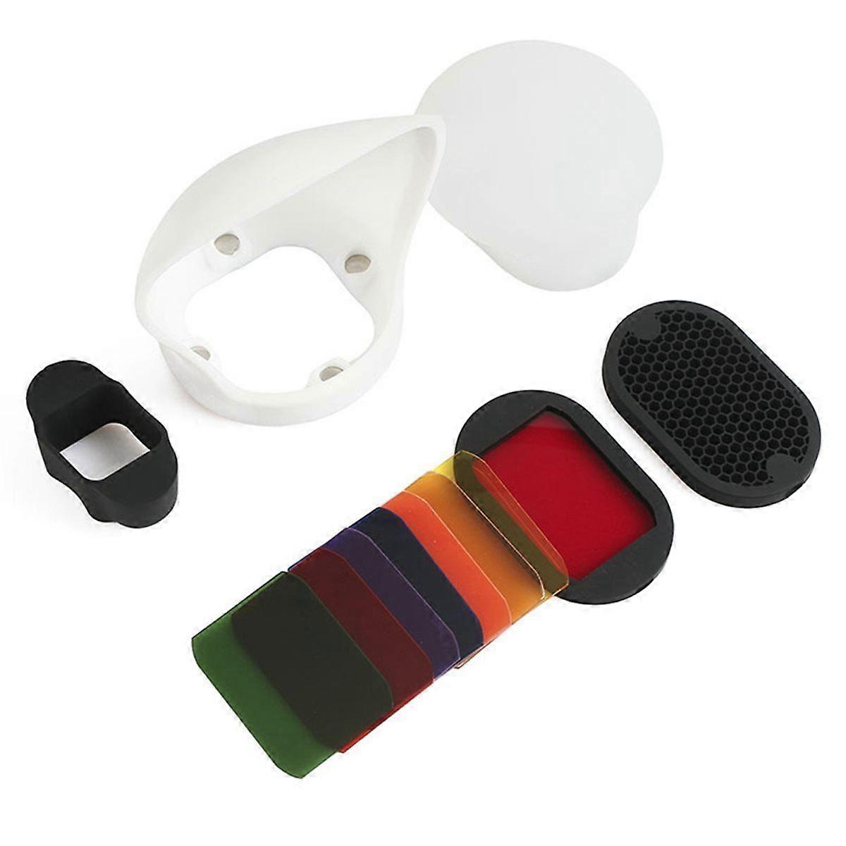 Flash Diffuser Kit Softbox Reflector Honeycomb Grid Color Gels Magnetic Soft Light Ball for Speedlig