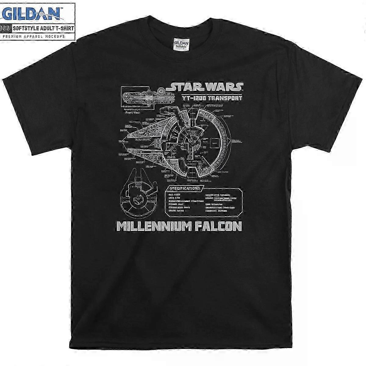 Faucon Millenium T-shirt Schémas Gris