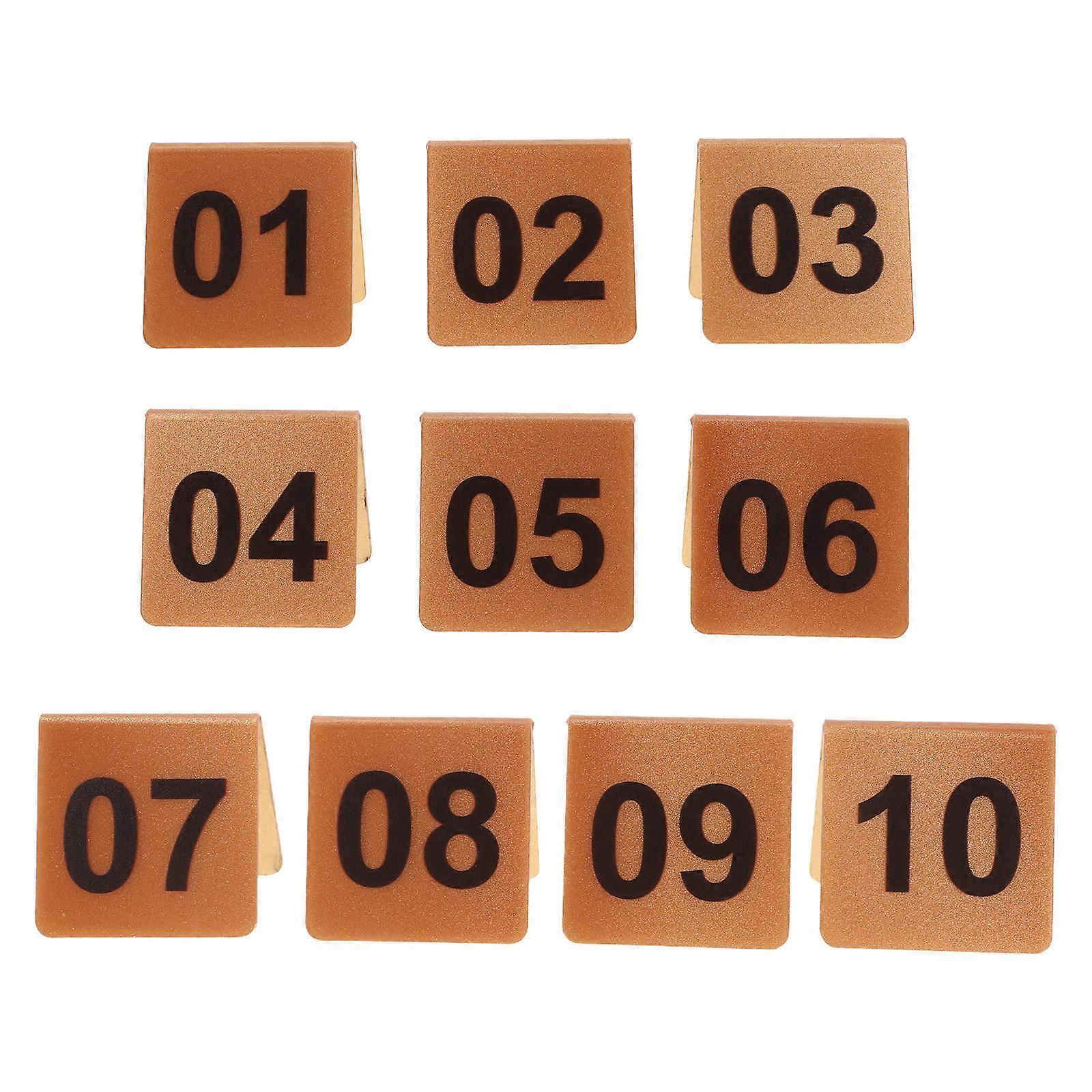 Acrylic for Table Use 10Pcs Double-Sided Number Marker Cards