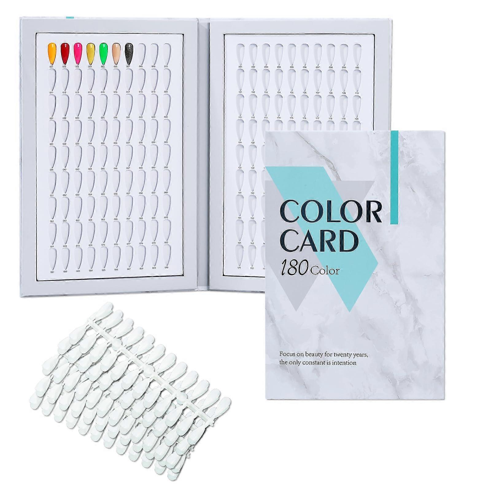 180 Slot Nail Color Display Book with 240 Tips and BuiltIn Glue for Salon Nail Art